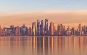 Doha-qatar-westbay-towers-in-sunset